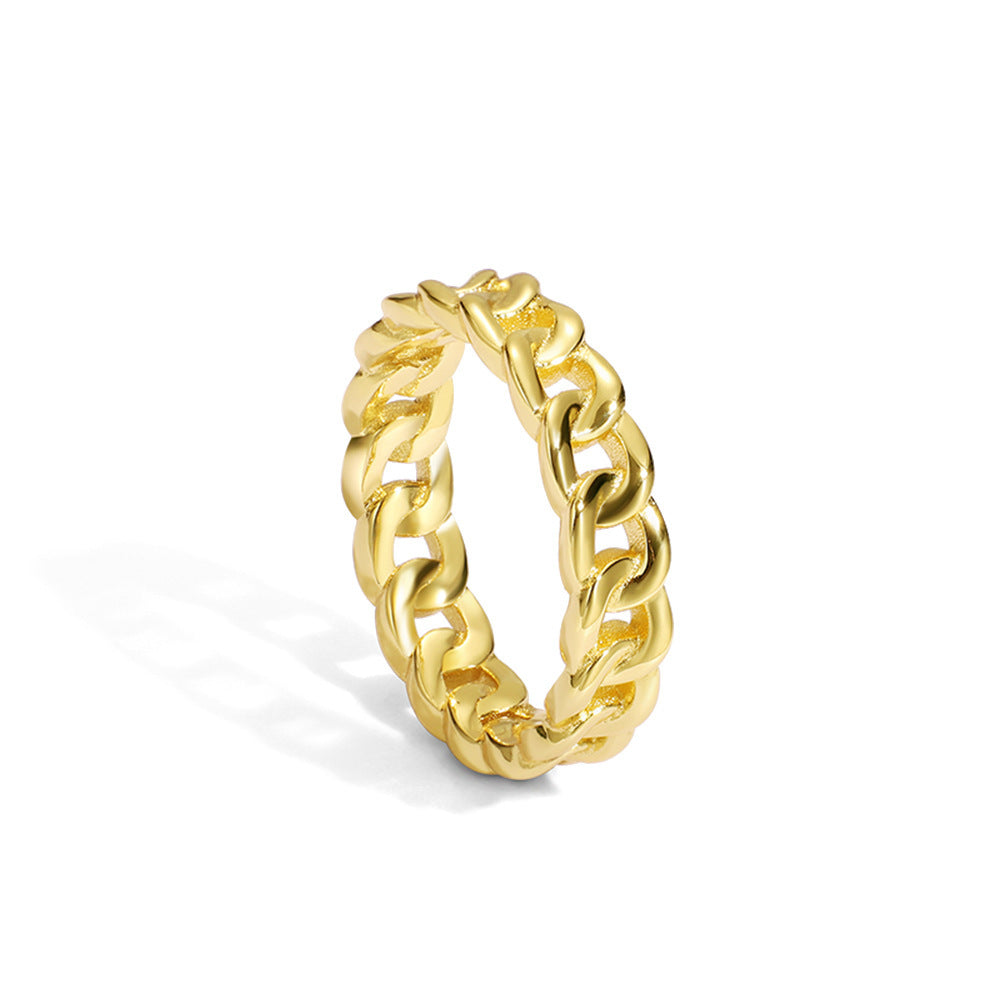 Gold Twist Chain Ring