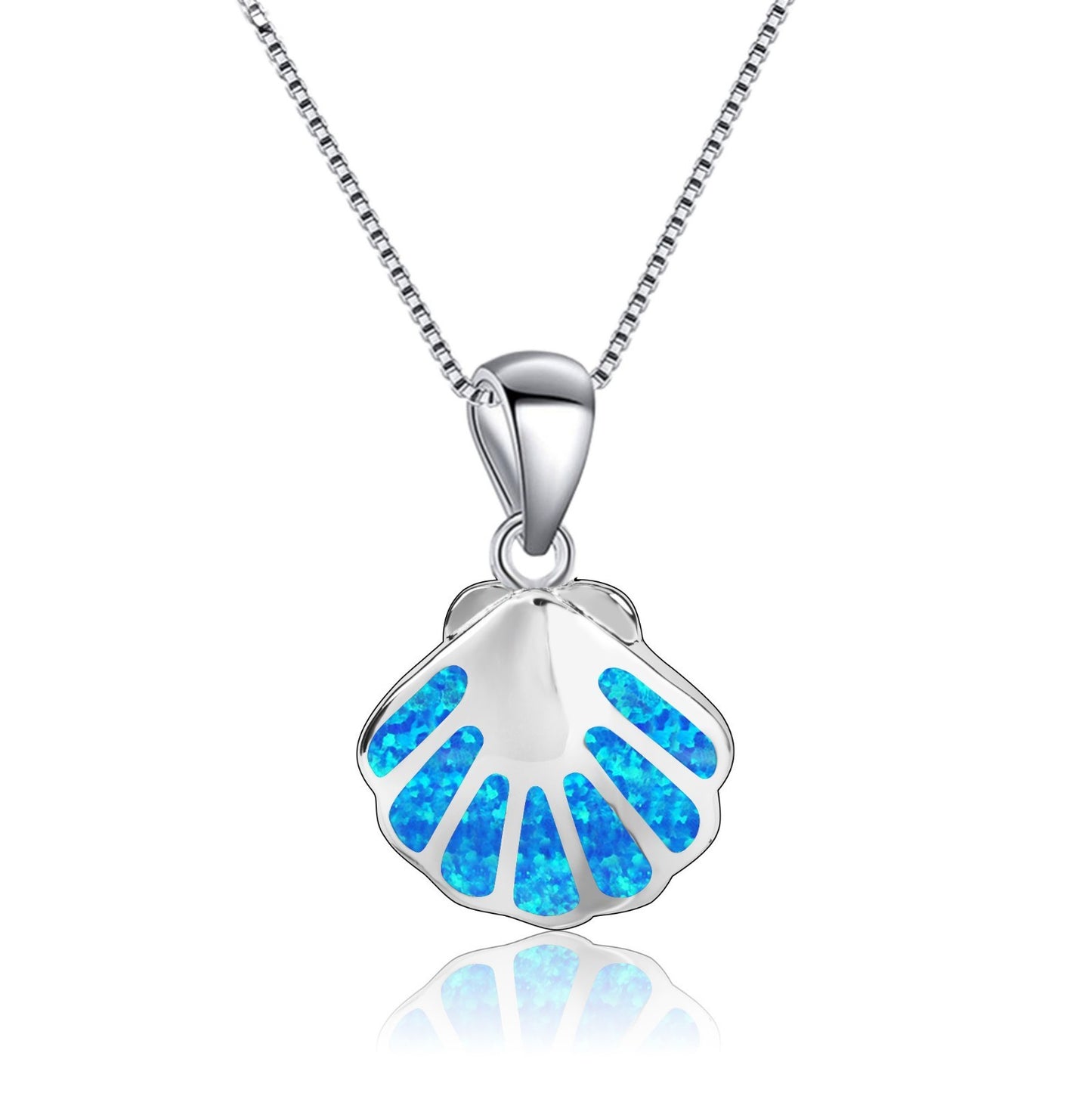 Blue Shell Silver Chain