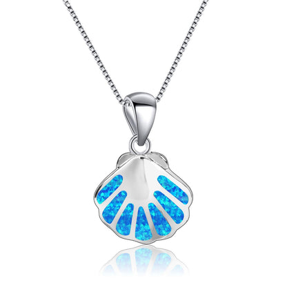 Blue Shell Silver Chain